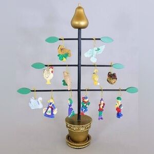 NEW Vintage Avon 12 Days of Christmas Tree w/Ornaments Miniature original box